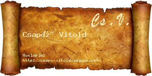 Csapó Vitold névjegykártya